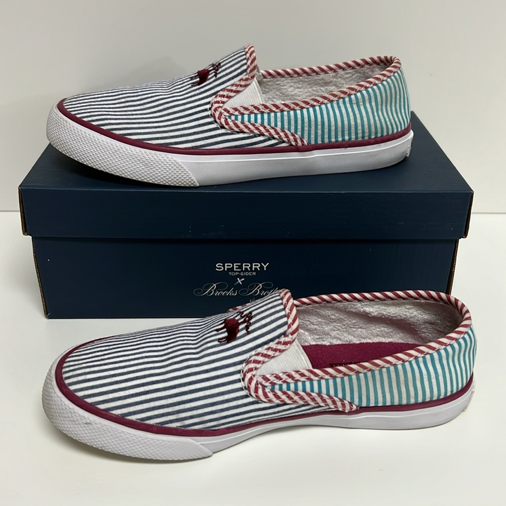 ✨SPERRY x BROOKS BROTHERS ✨ "Seersucker" Slip On - Picture 10 of 15